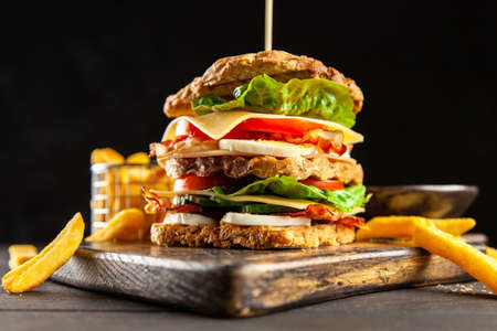 Tall club sandwichの写真素材