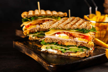 Tall club sandwichの写真素材