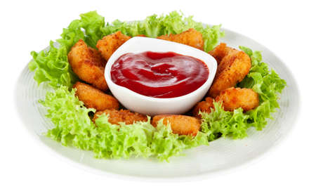 Crispy chicken nuggetsの写真素材
