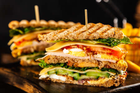 Tall club sandwichの写真素材