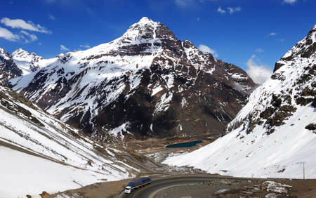 Landscape of the firn mountain and hollow in chile.の写真素材