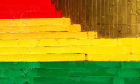 The water flowing the colorized ladderの写真素材