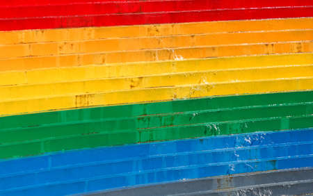 The water flowing the colorized ladderの写真素材