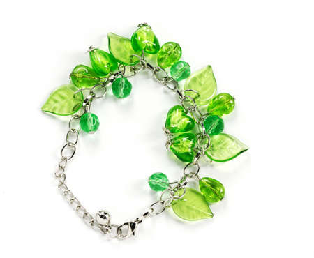 Close up of a necklace on a white backgroundの写真素材