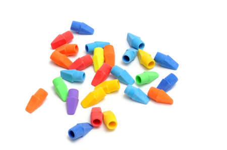 Assorted Color Pencil Cap Erasers の写真素材