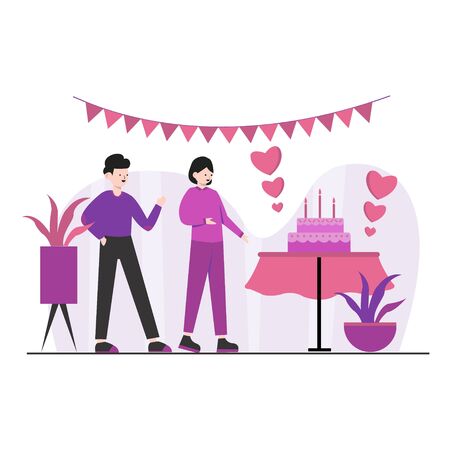 Happy Birthday Flat Designのイラスト素材