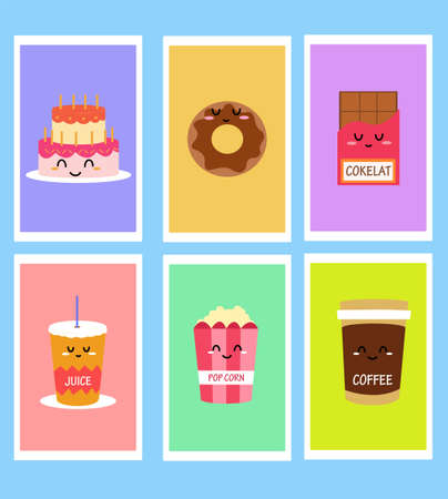 Cute Snack icon in flat designのイラスト素材
