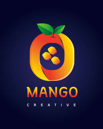 illustration of mango logoのイラスト素材