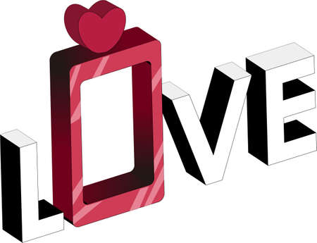 love 3d logo heartのイラスト素材