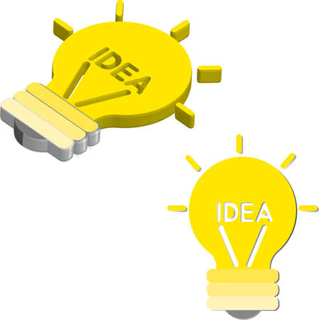 idea 2d 3d an electric bulbのイラスト素材