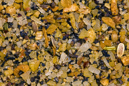 macro image of a pile of different spicesの写真素材