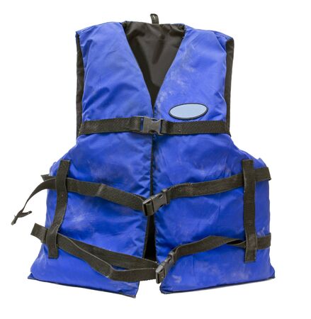 blue life vest over whiteの写真素材