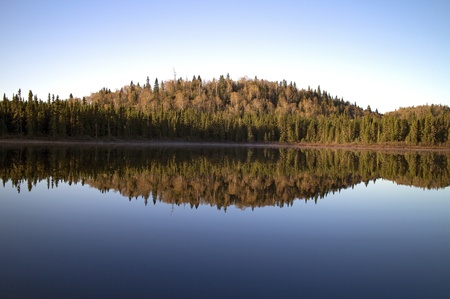 image of a wild lake early in the morningの写真素材