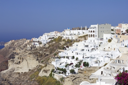 landscape of the city of oia on santorini island greeceの写真素材
