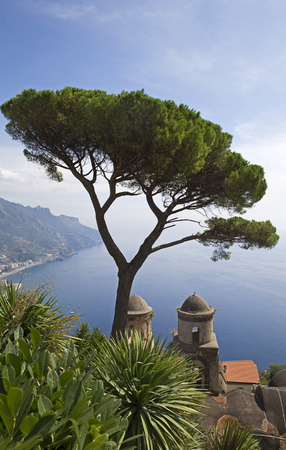 Famous Ravello churches in Italy, Black and whiteの写真素材