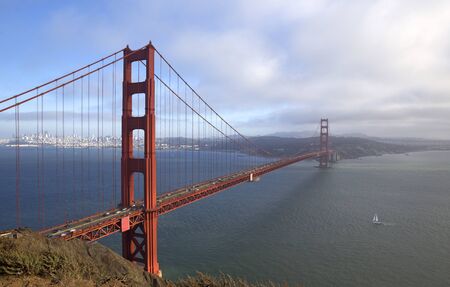 The famous Golden Gate bridge in San Franciscoの写真素材