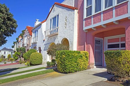 Colorful residential neighbourhood in San Franciscoの写真素材