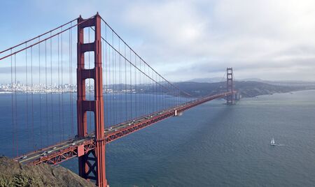 The golden Gate bridge in San Franciscoの写真素材