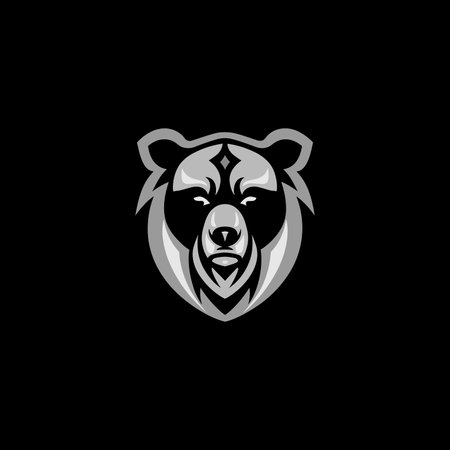 Bear head logo design vector template. Bear head vector logo template.のイラスト素材