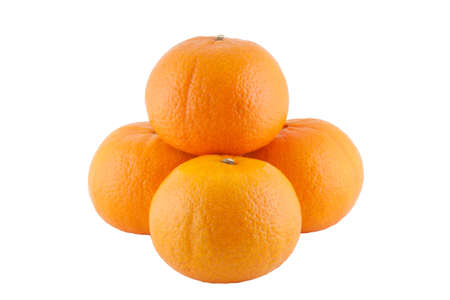 4 Orange on white isolate の写真素材