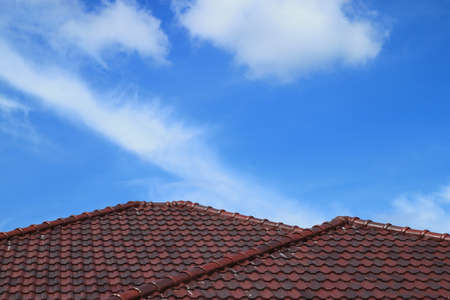 beautiful roof on new house and blue sky