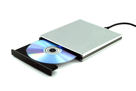 CD & DVD External Portable on white backgroundの写真素材