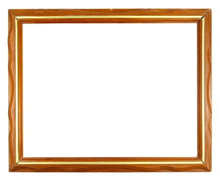 old wood frame picture on white backgroundの写真素材