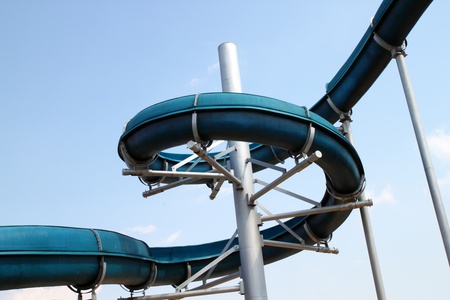 slider of swimming poolの写真素材
