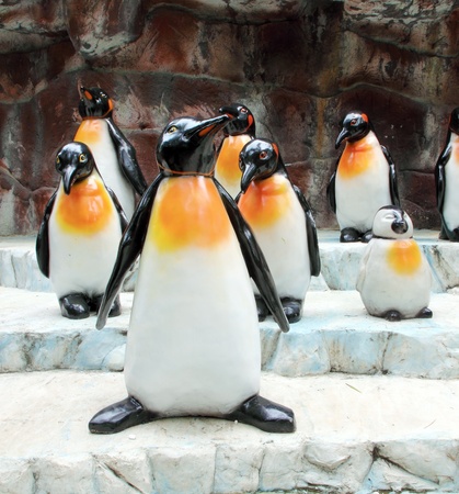 penguin statuesの写真素材