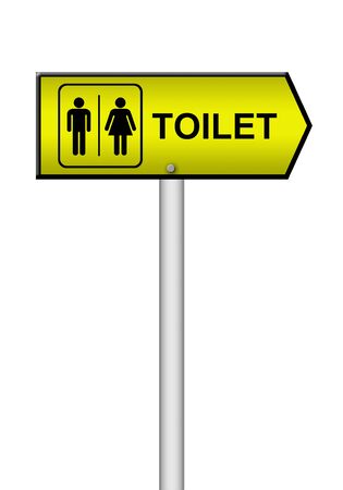 toilet sign on white backgroundの写真素材