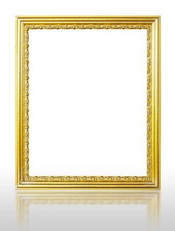 golden picture frame with shadowの写真素材