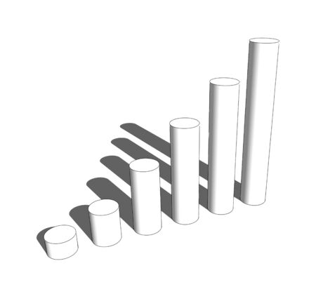 sketch of 3d cylinder bar graphの写真素材