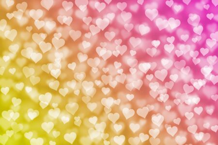magic light hearts bokeh as background