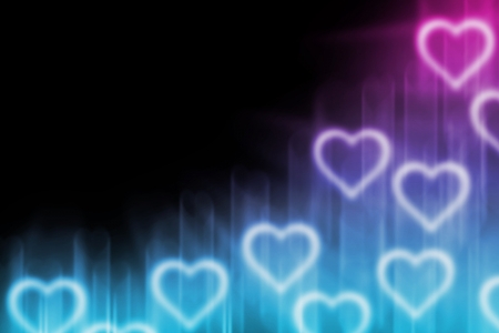 abstract background with magic light heart blank for textの写真素材