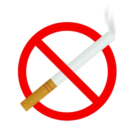 no smoking sign with cigarette on white backgroundの写真素材