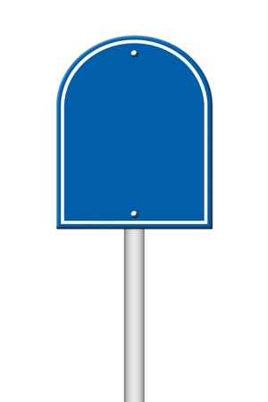 blue blank sign on white backgroundの写真素材