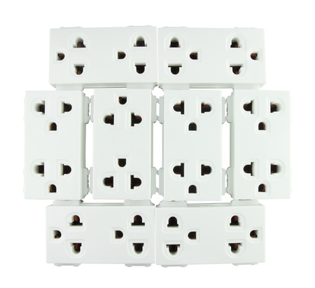 Electrical outlet (socket plug) on white background