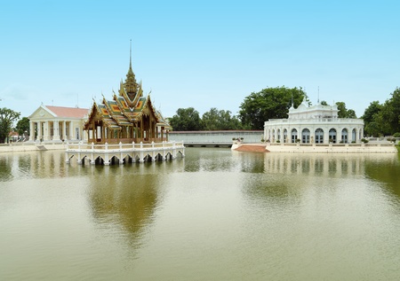 Thai style pavilion, Bang-Pa-In Palace at Ayudhaya province, Thailandの写真素材