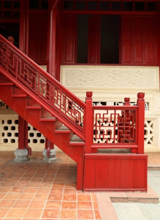 red ladder outdoors, chinese styleの写真素材