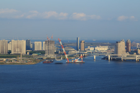 view of Tokyo cityscape and sea, Japan
