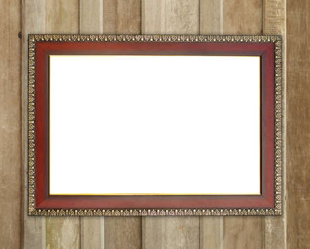 blank wood frame on wood wall background