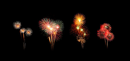 beautiful fireworks over sky at the night