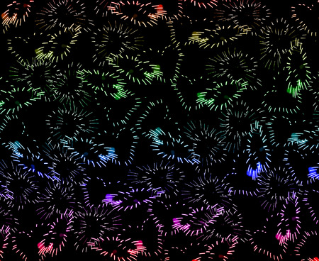 beautiful fireworks (heart shape) over sky at the nightの写真素材