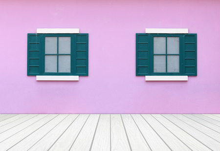window with wall and wood floor backgroundの写真素材