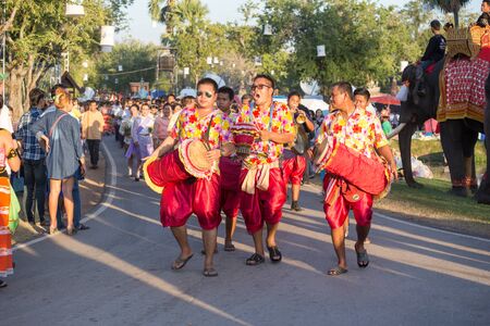 SUKHOTHAI, THAILAND-NOV 25: Loy Krathong festival in Sukhothai.People parade in Loy Krathong...