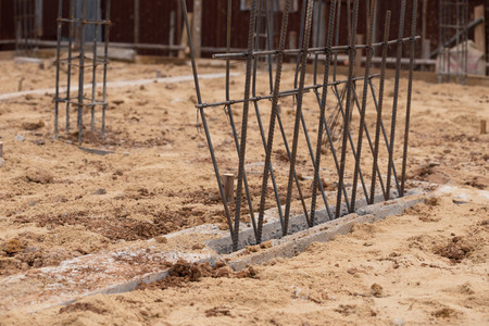 steel rod for structure of building at construction site