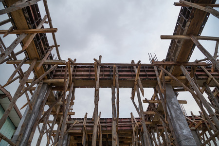 pillar and beam being constructed at the construction siteの写真素材