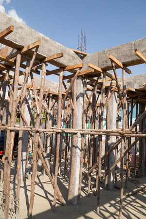 pillar and beam being constructed at the construction site