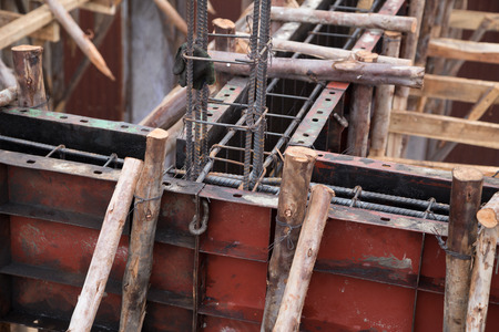 pillar and beam being constructed at the construction site