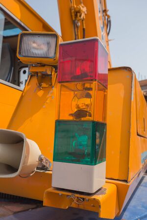 Warning light alarm for machine working at construction site